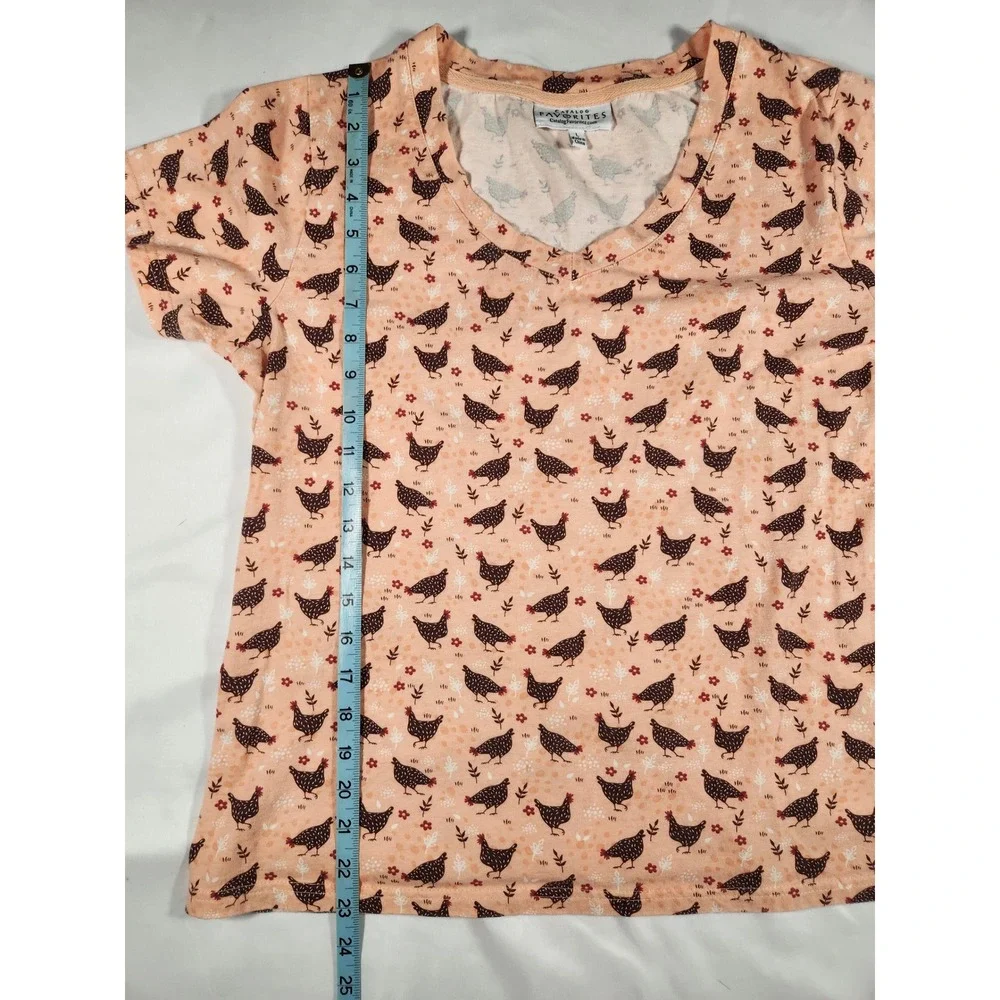 Chicken Pajamas! Catalog Favorites 100% Cotton Peach Pajama Set Size Large‎